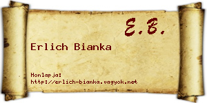 Erlich Bianka névjegykártya